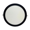 Panel flat circular Macroled de embutir 24W neutro negro (NPER24NW)