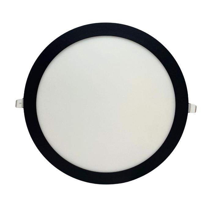 Panel flat circular Macroled de embutir 24W frío negro (NPER24CW)