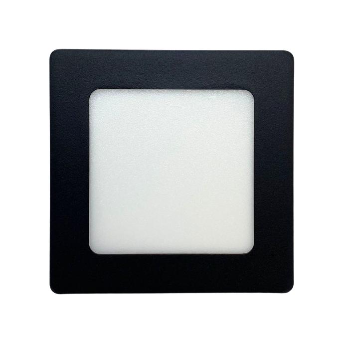 Panel plafón cuadrado Macroled 6W de aplicar cálido negro (NPC06WW)
