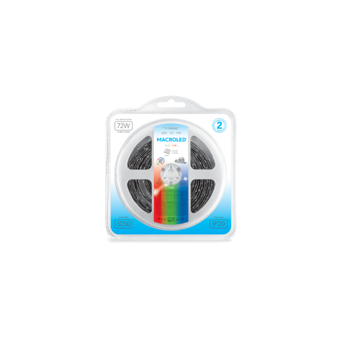 [RGB-B300-FW12-IP20] Tira LED 5m RGB 5050 Macroled 300 LEDs 12V (RGB-B300-FW12-IP20)