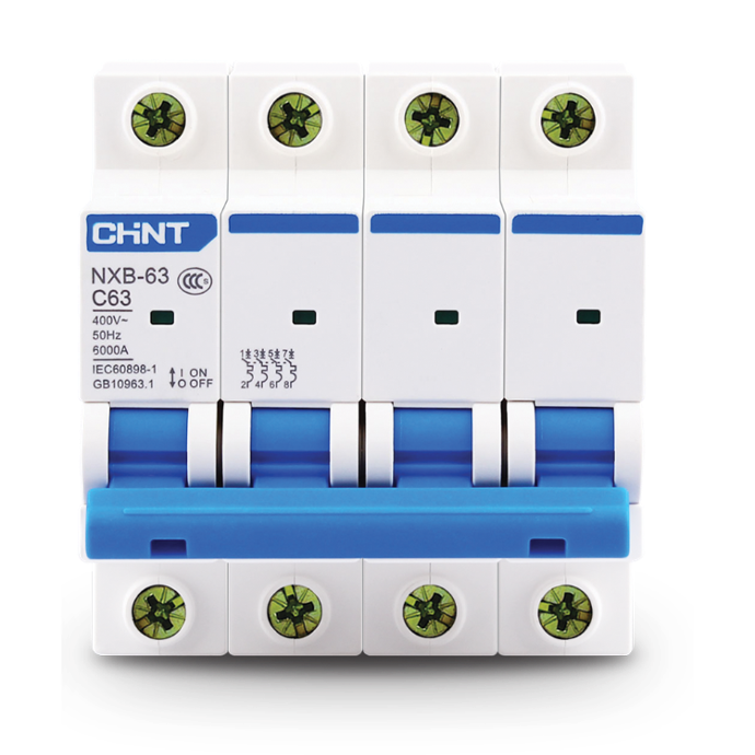 Termica tetrapolar Chint 4x63A 6kA Curva C Riel Din (NXB-63 4P C63 6kA)