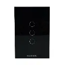 Tecla de pared smart Macroled tactil de 3 canales con capacitor negro (TSX3N-CP)