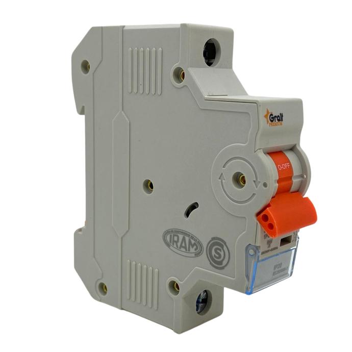 Llave Termica Gralf 1P 10A 6KA Riel Din interruptor termomagnetico (EPB-63ME1PC1060) 