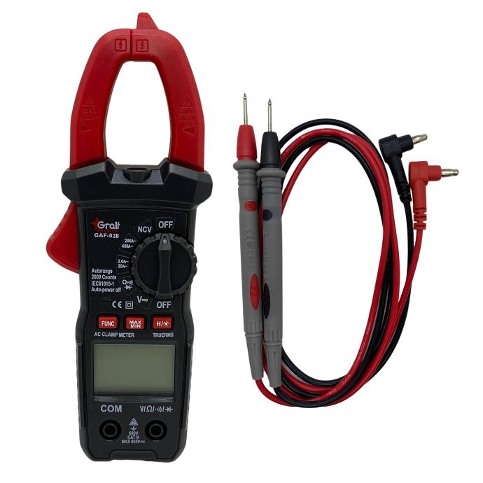 Pinza amperométrica de corriente alterna compacta Gralf (GAF-02B)