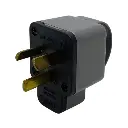 Ficha reforzada macho Taad 250V 20A gris (D-9107)