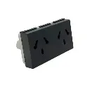 Tomacorriente binorma Taad doble gris (S-4551)