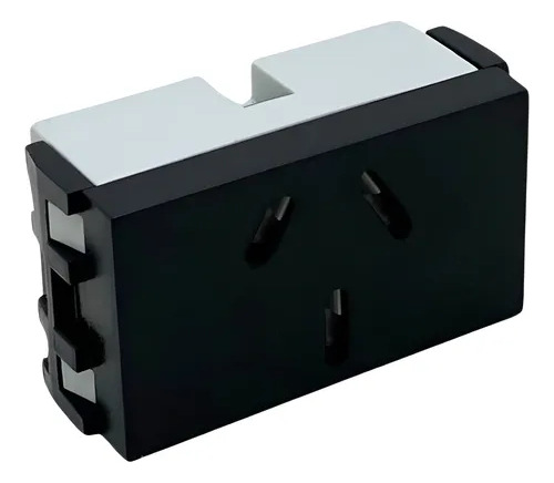 Tomacorriente Taad extrachato espiga plana Linea Spot gris (S-4651)