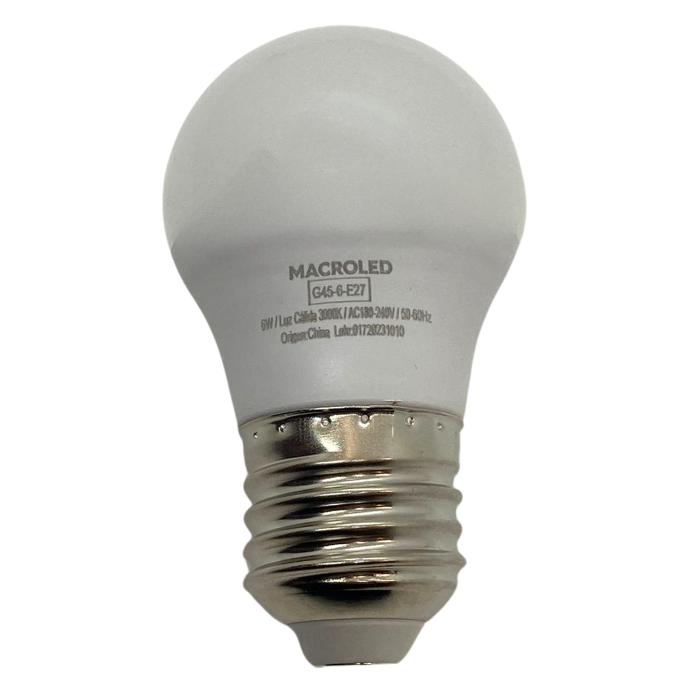 [G45-6-E27-WW] Foco gota G45 Macroled 6W E27 calido 3000K (G45-6-E27-WW)