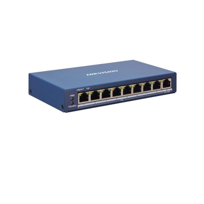 [DS-3E1309P-EI] Switch PoE 8+1 puertos Hikvision administrable 8 poe 10/100 + 1 uplink 110W (DS-3E1309P-EI)