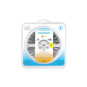 Tira LED 5m Macroled 2835 12V blanco calido IP45 (WW-C300-FW12-IP45)
