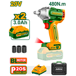 [JDCD1B48-4] Set Llave de Impacto 20V + 2 Bat 3A + Valija Bateria 2A x2 2200rpm 480Nm[d]