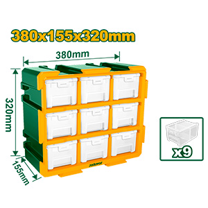 [JDTB8331] Rack 9 gavetas Transparente 380x155x320   [d]