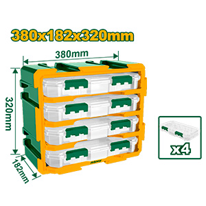 [JDTB8344] Rack 4 Organizadores Plásticos 380x182x320   [d]