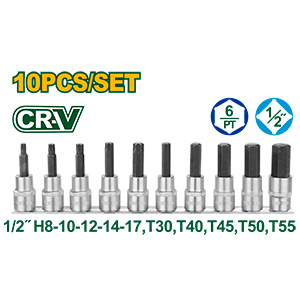 [JDST1412] Set Puntas Allen y Torx para llave 1/2 x10 H T   [d]