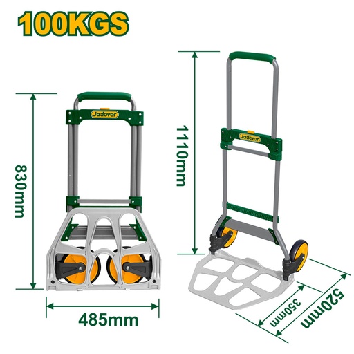 [JDWB9A10] Zorra de 2 ruedas plegable Jadever 100kg  [d]