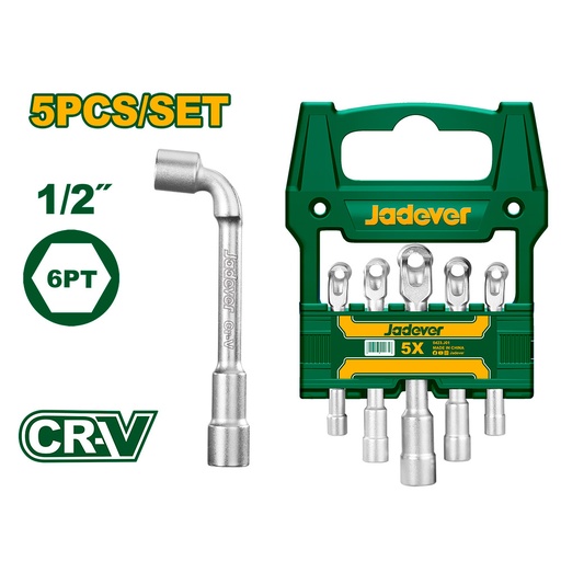 [JDTH4205] Set de llaves en L Jadever para tubos 1/2" x5 piezas [d]