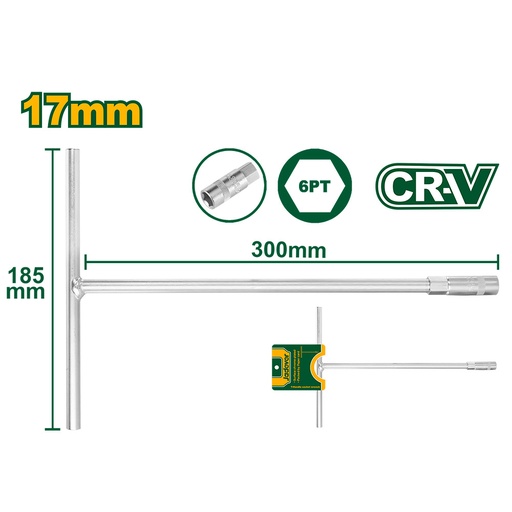 [JDTH1117] Llave de tubo en T 17mm Jadever [d]