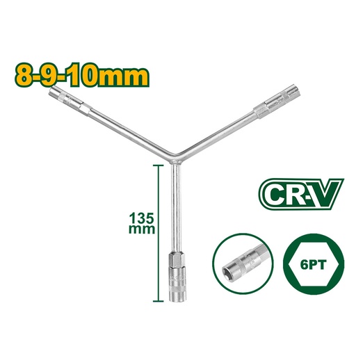 [JDTH2100] Llave de tubo en Y Jadever 8, 9,10mm [d]