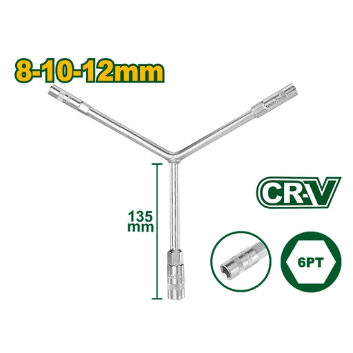 [JDTH2101] Llave de tubo en Y Jadever 8-10-12mm [d]