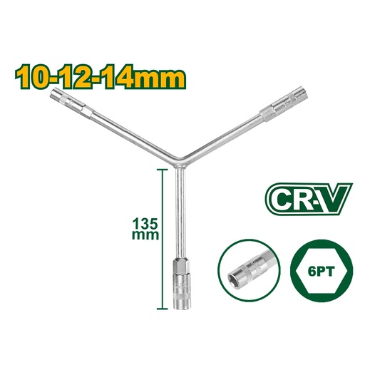 [JDTH2102] Llave de tubo en Y Jadever 10,12,14mm [d]