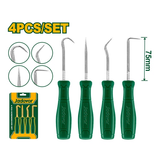 [JDSS2604] Set de ganchos Jadever de acero C45 x4 [d]