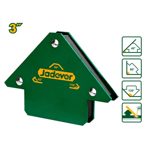 [JDMC1603] Escuadra magnética para soldadura Jadever 3" 45° 90° 135° [d]