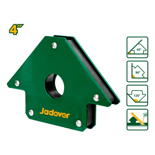 [JDMC1604] Escuadra magnética para soldadura Jadever 4" 45° 90° 135° [d]