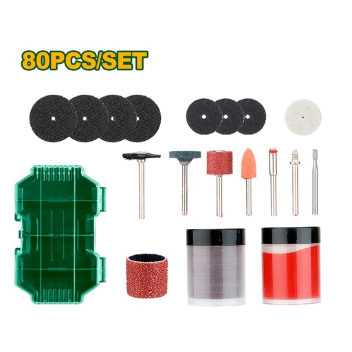 [JDRR7080] Kit de accesorios para desbaste lijado y pulido Jadever para taladro x80 piezas [d]