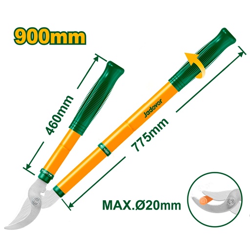 [JDPR1E79] Tijera de poda Jadever telescópica 90cm [d]