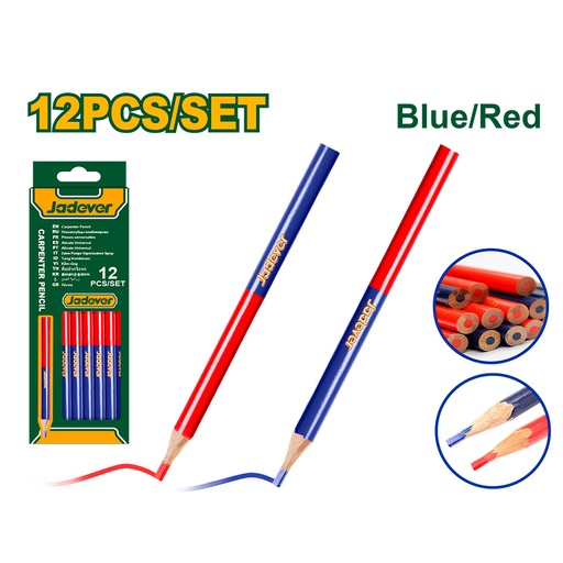 [JDMQ2512] Lápiz de carpintero ovalado bicolor Jadever 12pcs [d]