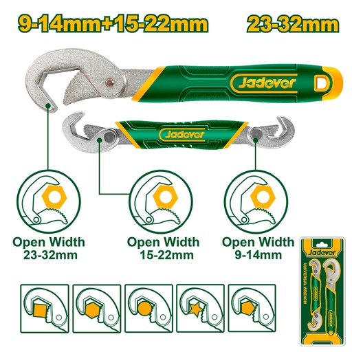 [JDUW1103] Llave autoregulable Jadever 2 piezas 9-32mm [d]