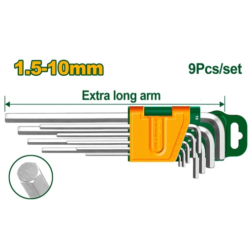 [JDHK1292] Set de llaves allen de 9 piezas Jadever de 1.5 a 10mm [d]