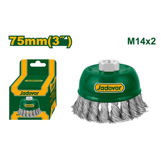 [JDCE2401] Cepillo copa de alambre trenzado Jadever 75mm  [d]