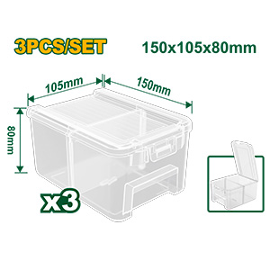 [JDTB8333] Set Gavetas Apilables x3 Transparente 150x105x80   [d]