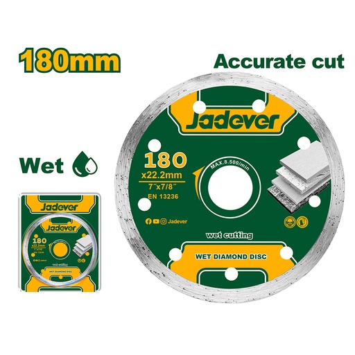 [JDDC2K04] Disco diamantado humedo Jadever 5x180mm [d]