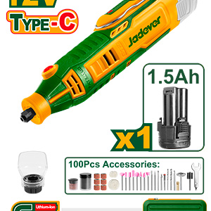 [JDRY1M121] Set Mini Torno 12V + Bat 1.5A USB C + 100 Accesorios 32000rpm  [d]