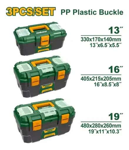 [JDTB2103] Set x3 cajas de herramientas de plastico Jadever 13", 16" y 19 [d]