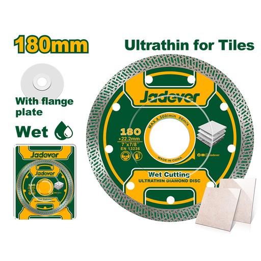 [JDDC4K04] Disco diamantado ultrafino Jadever 10x180mm [d]