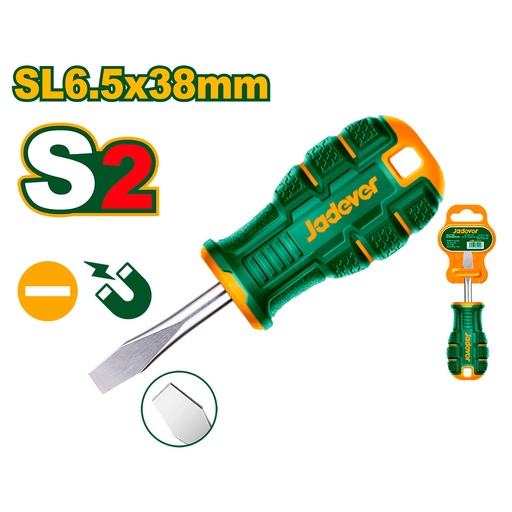 [JDSDA261] Destornillador plano Jadever con punta magnetica S2 SL6.5x38mm [d]