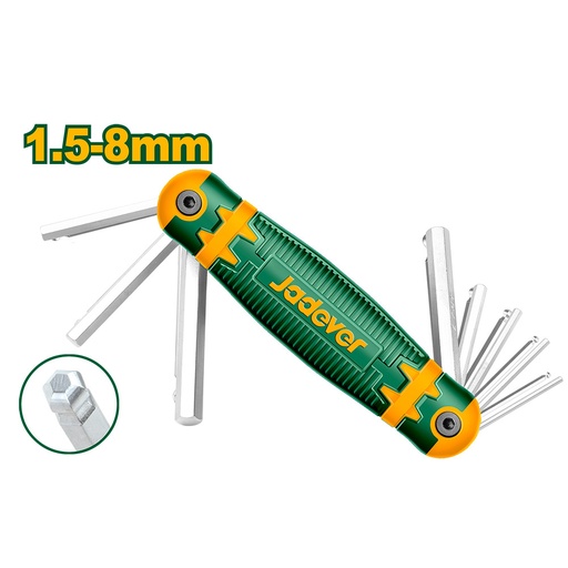 [JDHK2281] Manopla de llaves allen con punta esferica 8 en 1 Jadever de 1.5 a 8mm [d]