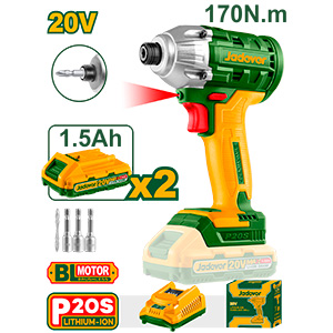 [JDCD2512-4] Set Llave de Impacto Brushless 20V + 2Bat 1.5A + Cargador 2300 rpm 170Nm 330bpm[d]