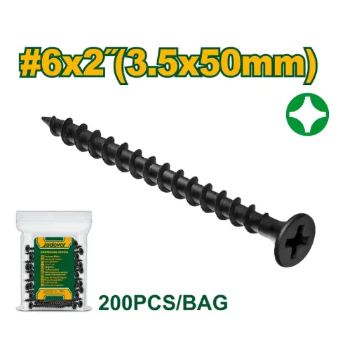 [JDXS1915] Bolsa de Tornillos Drywall Gruesos Jadever 3.5x50mm 200pcs [d]