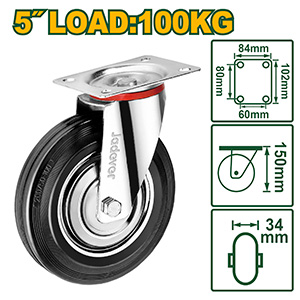 [JDJL3352] Rueda Giratoria H150 Ø125 100kg[d]