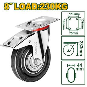 [JDJL3383] Rueda Giratoria Freno H233 Ø200 230kg[d]