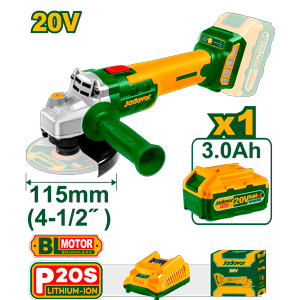 [JDLAPM21-4] Set Amoladora Angular 20V + Bat 1.5A + Cargador + Maletin + 4 Disc   [d]