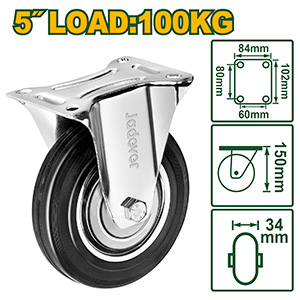 [JDJL3351] Rueda Rígida H150 Ø125 100kg[d]