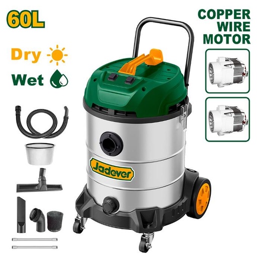 [JDVR5A60-4] Aspiradora de 60L polvo y agua Jadever sin bolsa [d]
