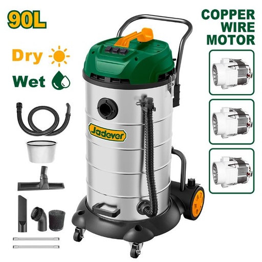 [JDVR5A90-4] Aspiradora de 90L polvo y agua Jadever sin bolsa [d]