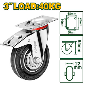 [JDJL3333] Rueda Giratoria Freno H95 Ø75 40kg[d]