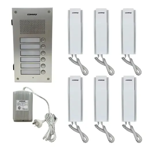 [KIT 6UM] Kit Portero multifamiliar 6 botones Commax (KIT 6UM DR-6UM+6)